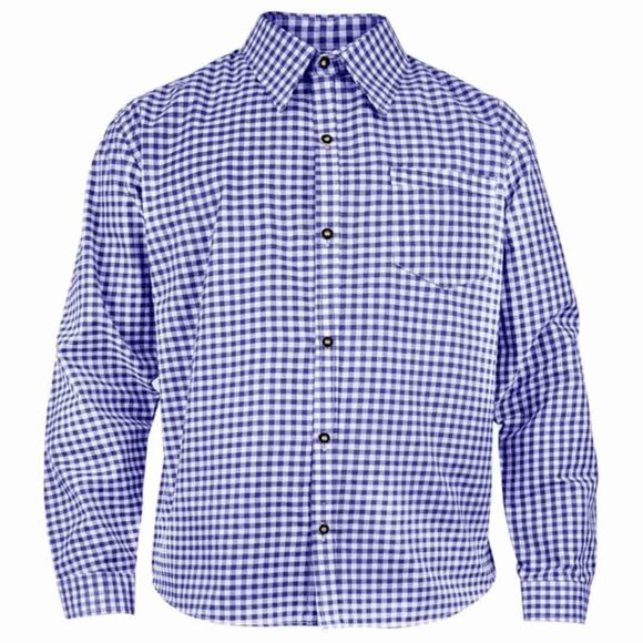 Authentic Bavarian Blue Check Shirt | Oktoberfest Costume | German Classic - Picture 2 of 9